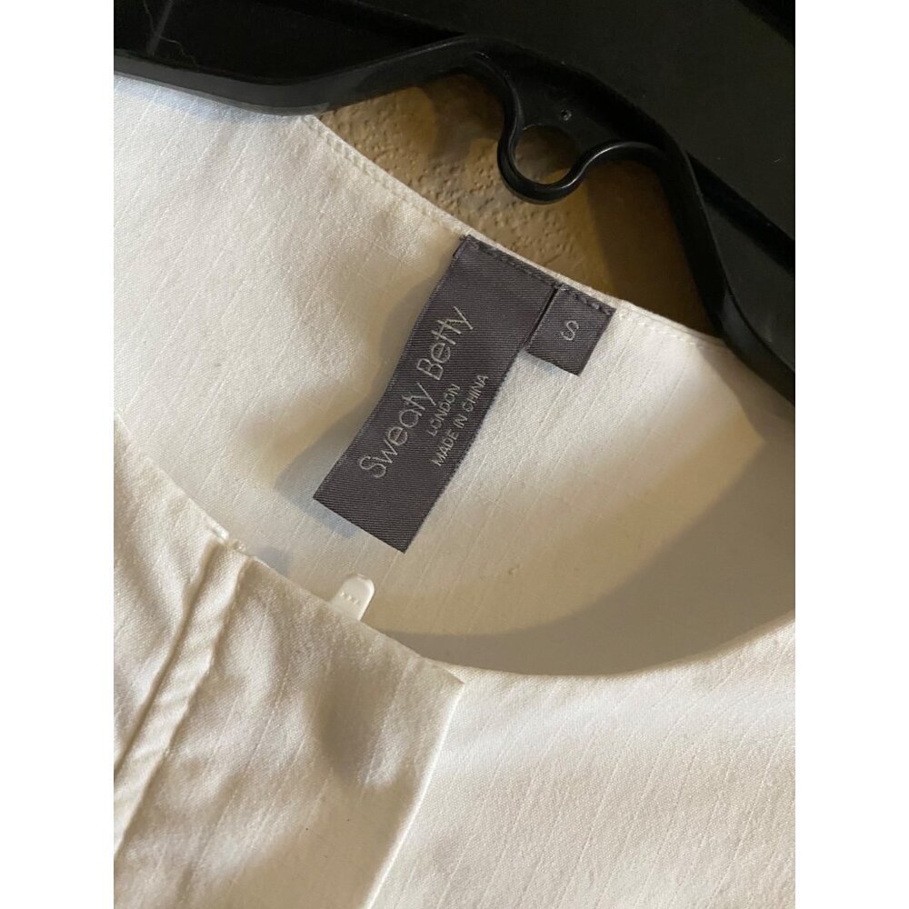 sweaty betty agile boiler suit utility jumpsuit sz small white short sleeve - Picture 3 of 8